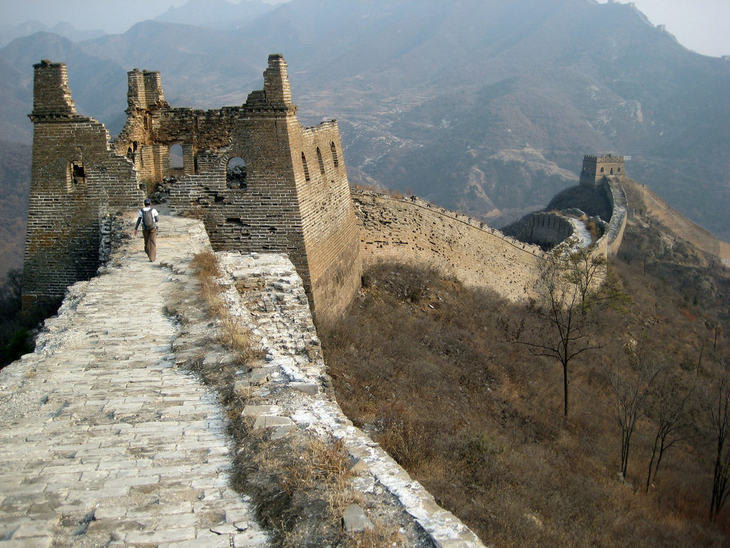 A deteriorating section of the Great Wall